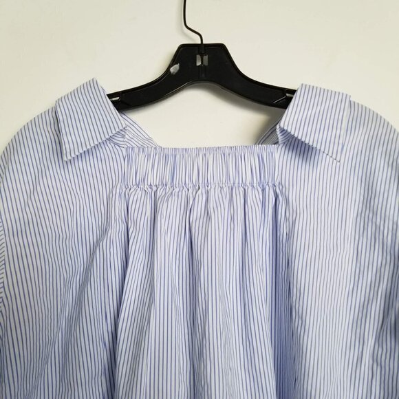 Bellenista Splicing Striped Button Oversized Shirt - Picture 9 of 13
